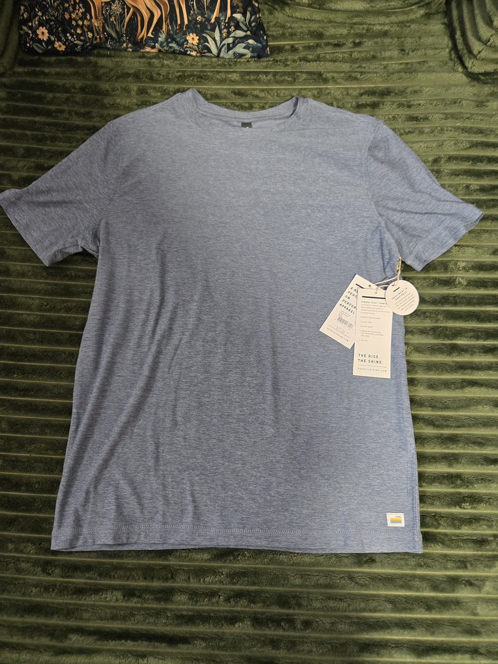 Vuori Heathered Light Blue Crewneck Tee